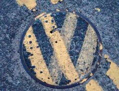 vw logo on canal